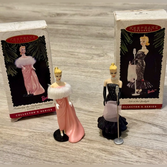 Barbie Other - VINTAGE 2 BARBIE Hallmark Keepsake  Ornaments 1995 1996 Collectors Series NEW